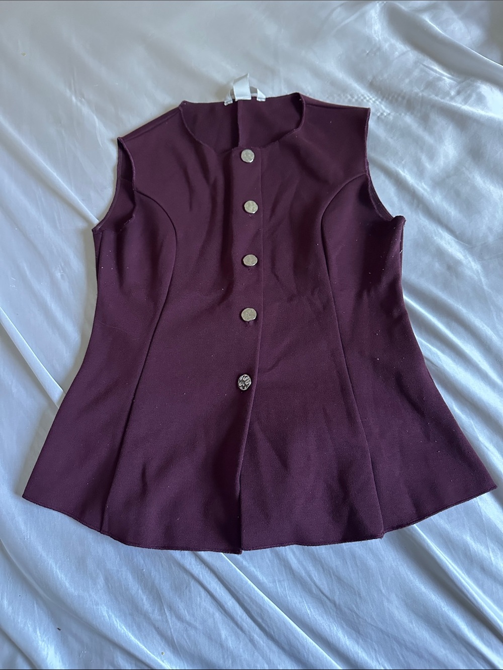 H&M Sleeveless Button-Front Top in Plum